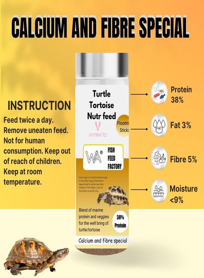 VAYINATO WA Turtle Tortoise Nutra Feed (90g), Calcium and Fibre Special | Floating Sticks | 38% Protein by Petzlifeworld - Image 4